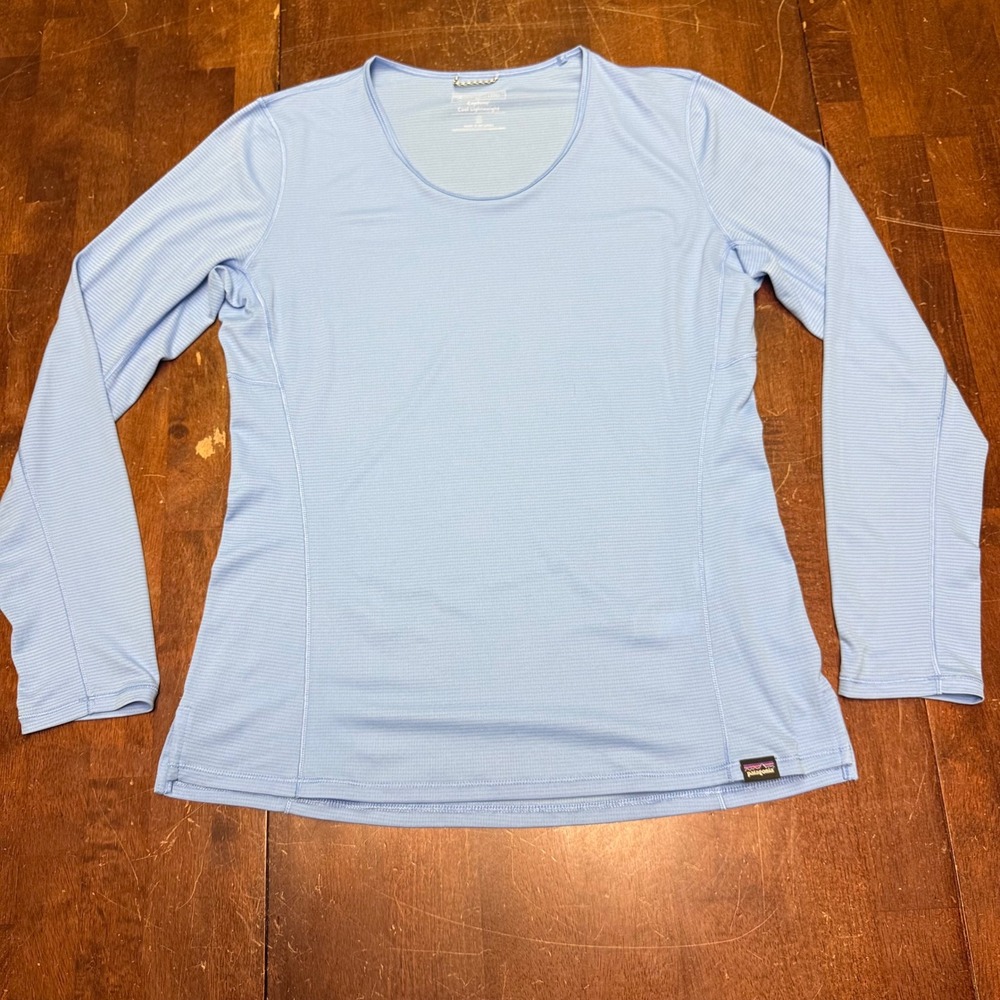 Patagonia Capilene Cool Lightweight Women S Blue Long Sleeve Performance Shirt